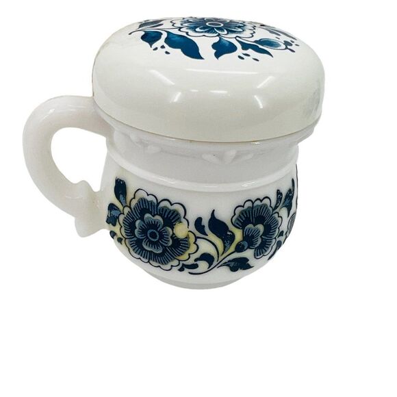 Vintage Avon Delft Blue Floral Pitcher, Bowl & Cup Skin So Soft with Boxes - Picture 7 of 16